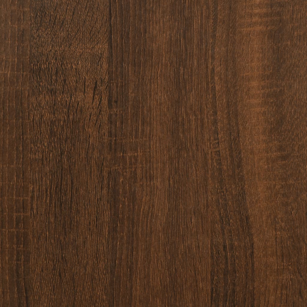Vägghyllor med stänger 2 st brun ek 60x16x14 cm