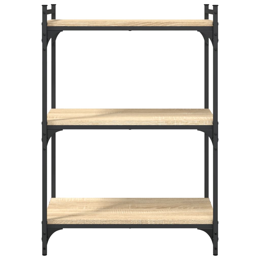 Bokhylla 3 hyllplan sonoma-ek 60x30x86 cm konstruerat trä