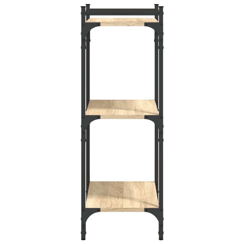 Bokhylla 3 hyllplan sonoma-ek 60x30x86 cm konstruerat trä