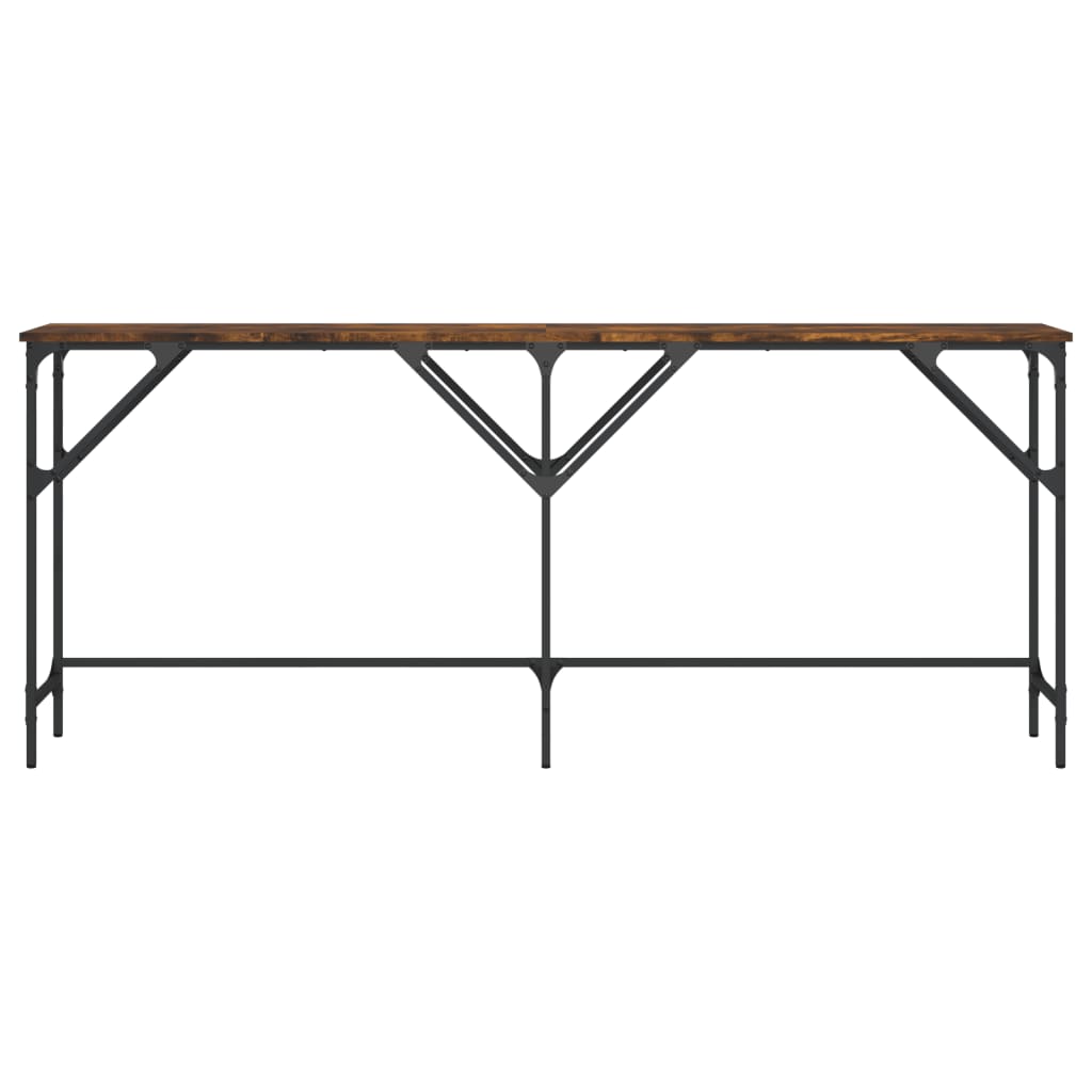Avlastningsbord rökfärgad ek 180x29x75 cm konstruerat trä