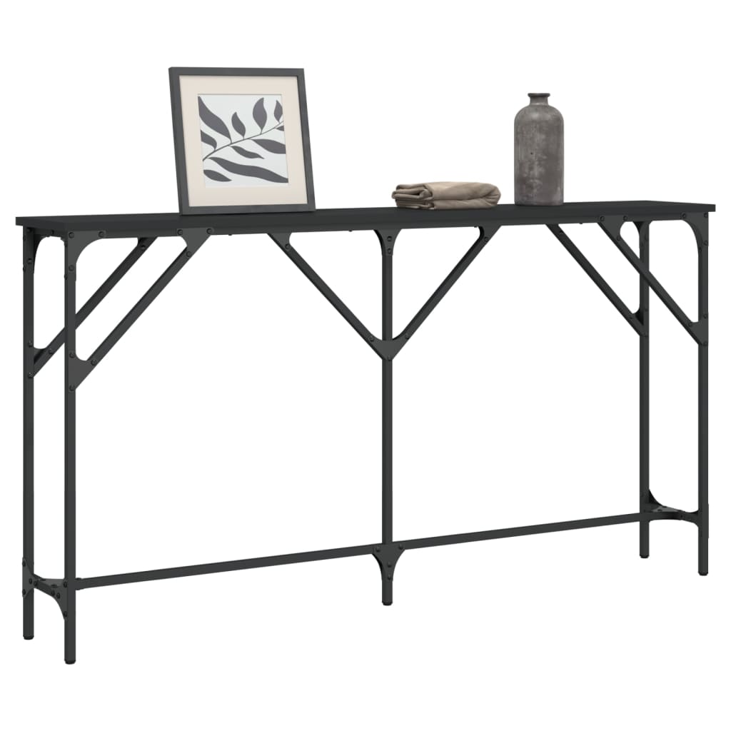 Konsolbord svart 140x23x75 cm konstruerat trä