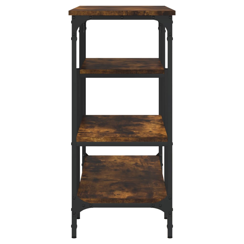 Konsolbord med hyllor rökfärgad ek 100x35x75 cm