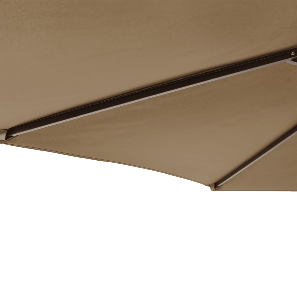 Trädgårdsparasoll med stålstång taupe 225x225x212 cm