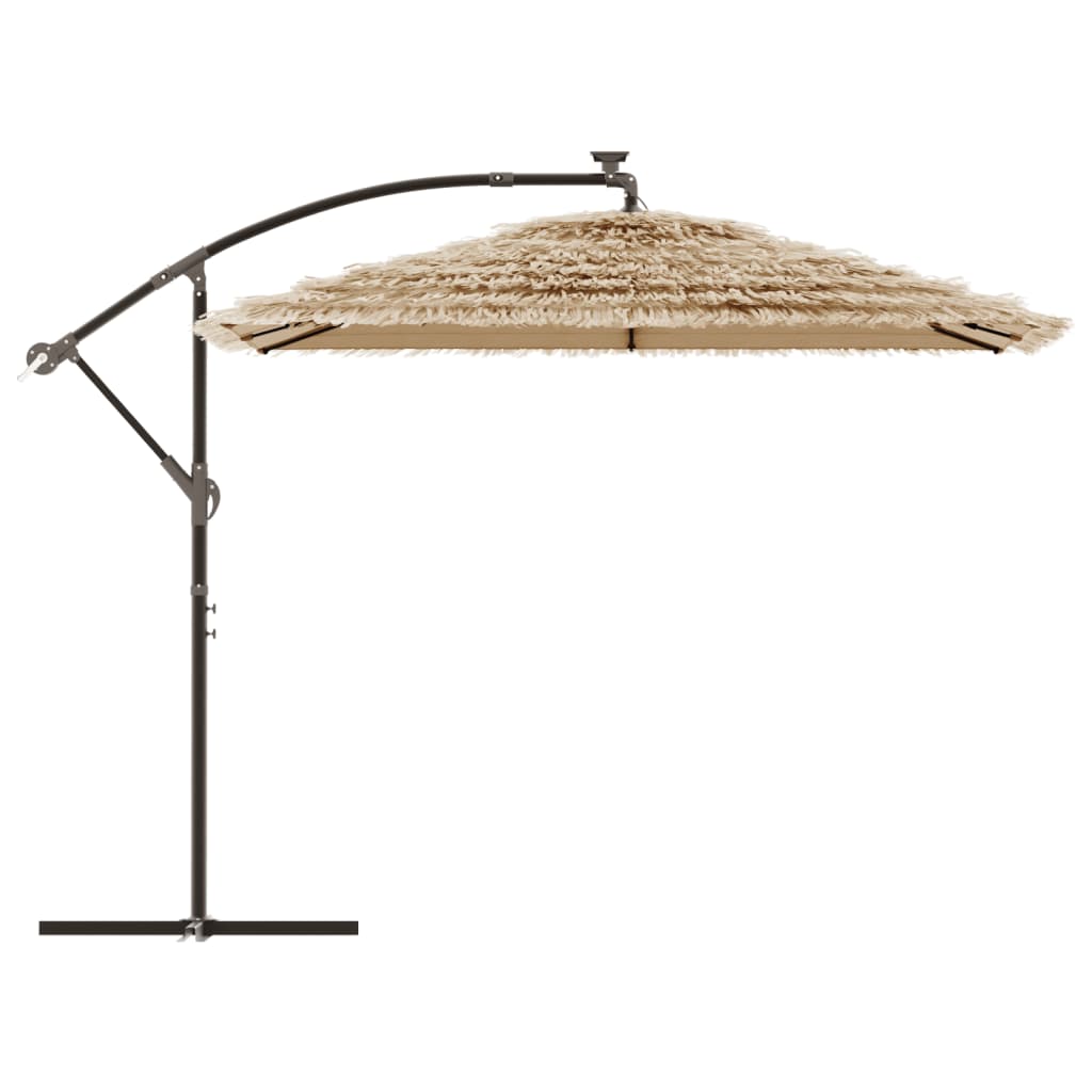Trädgårdsparasoll med stålstång brun 269x269x235 cm