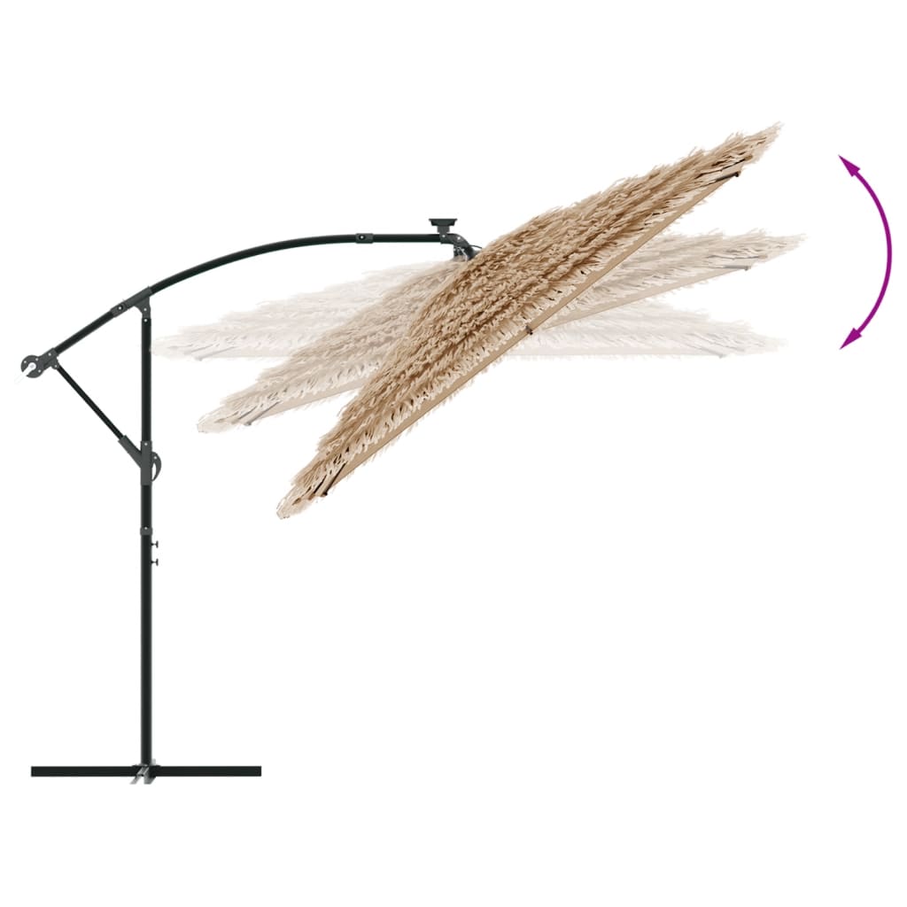 Trädgårdsparasoll med stålstång brun 269x269x235 cm