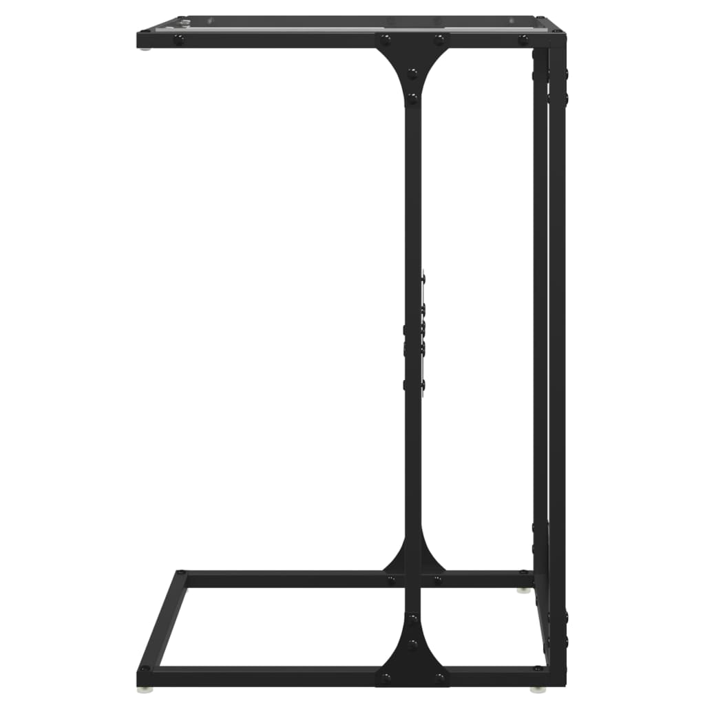 Sidobord med transparent glasskiva 40x30x61,5 cm stål