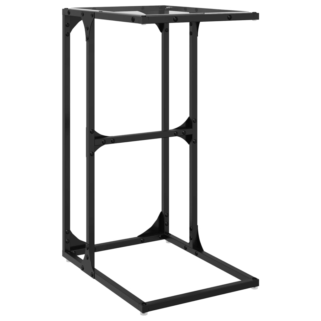 Sidobord med transparent glasskiva 40x30x61,5 cm stål