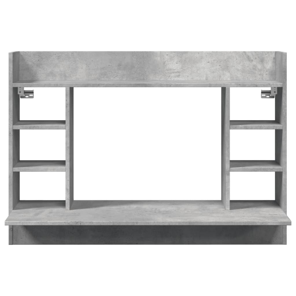 Väggmonterat skrivbord betonggrå 105x48x75 cm konstruerat trä