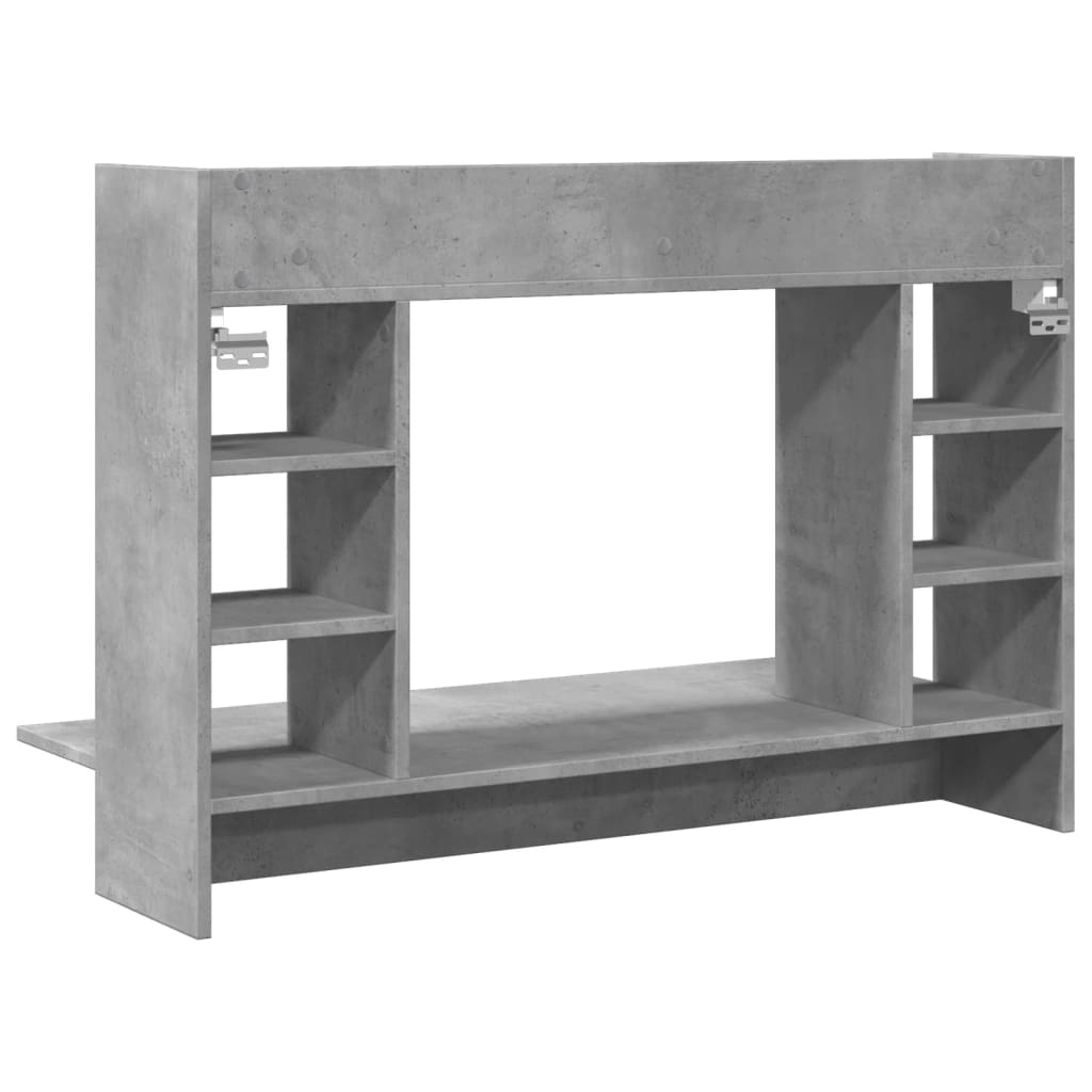 Väggmonterat skrivbord betonggrå 105x48x75 cm konstruerat trä