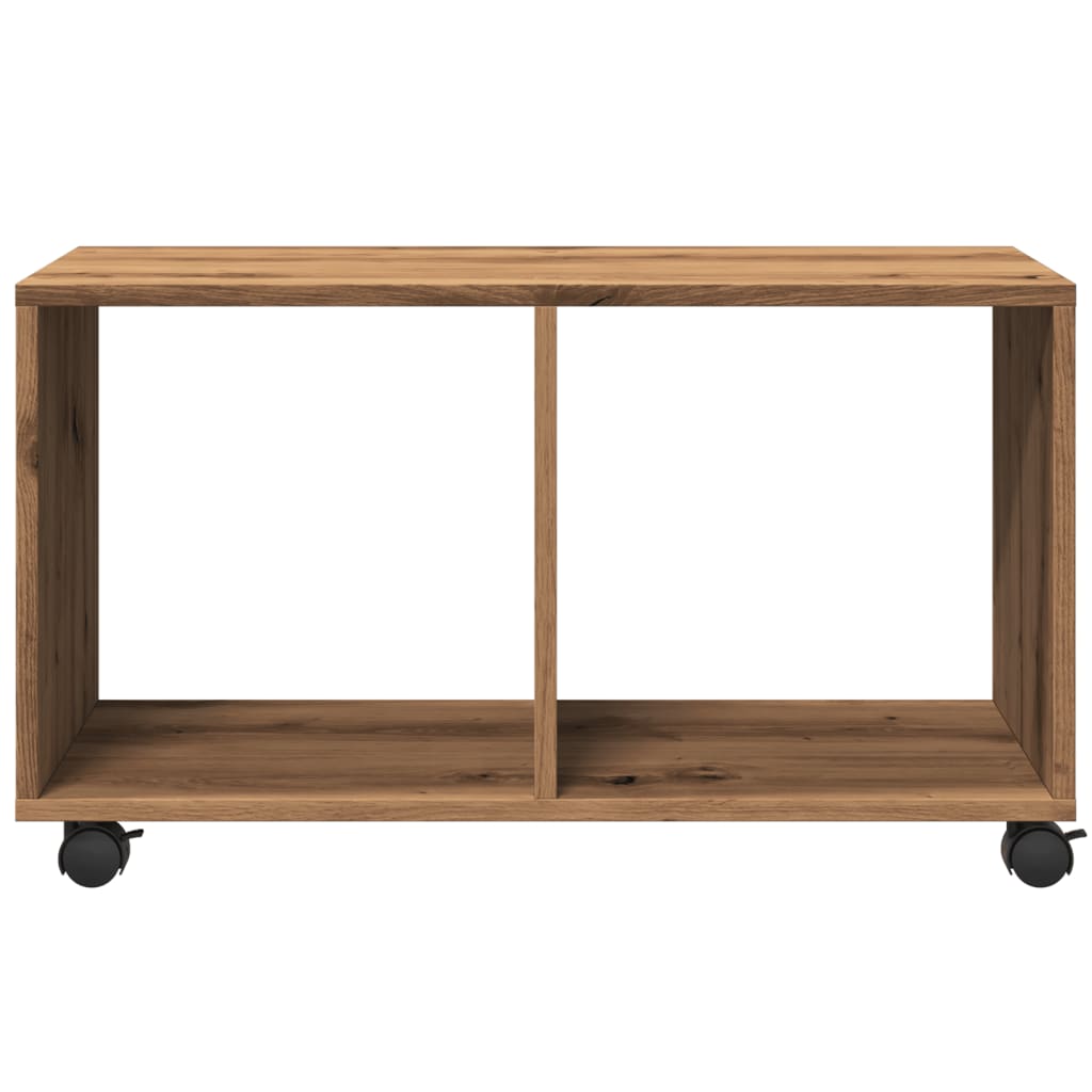 Skåp med hjul ek 72x33x42,5 cm konstruerat trä