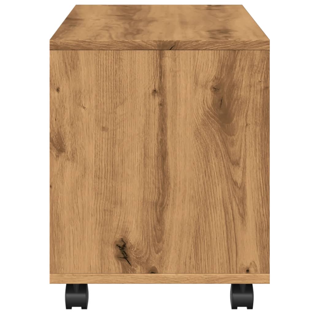 Skåp med hjul ek 72x33x42,5 cm konstruerat trä