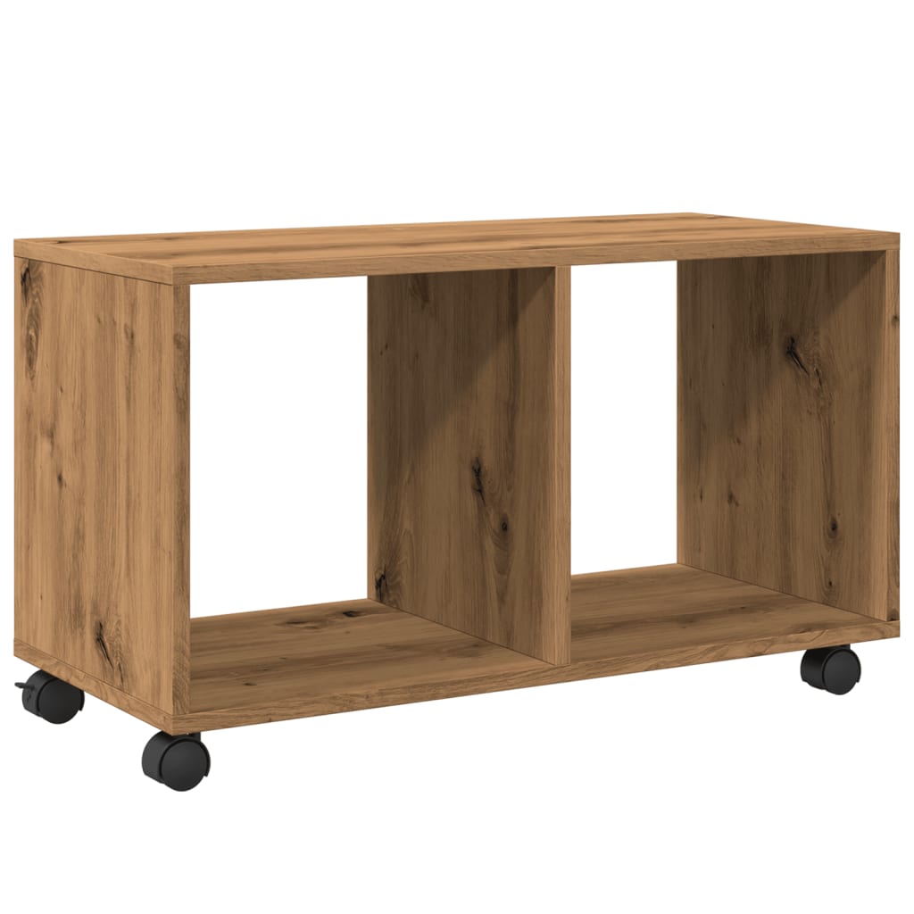 Skåp med hjul ek 72x33x42,5 cm konstruerat trä