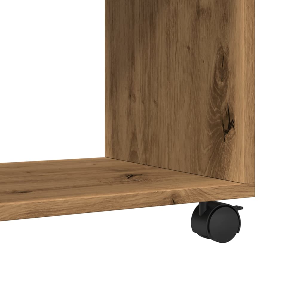 Skåp med hjul ek 72x33x42,5 cm konstruerat trä