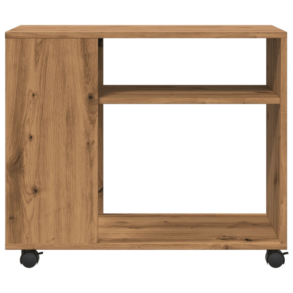 Sidobord med hjul ek 70x35x60 cm konstruerat trä