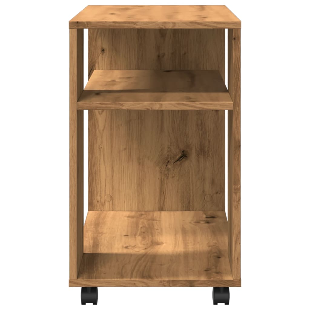 Sidobord med hjul ek 70x35x60 cm konstruerat trä