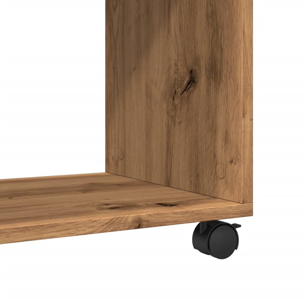 Sidobord med hjul ek 70x35x60 cm konstruerat trä