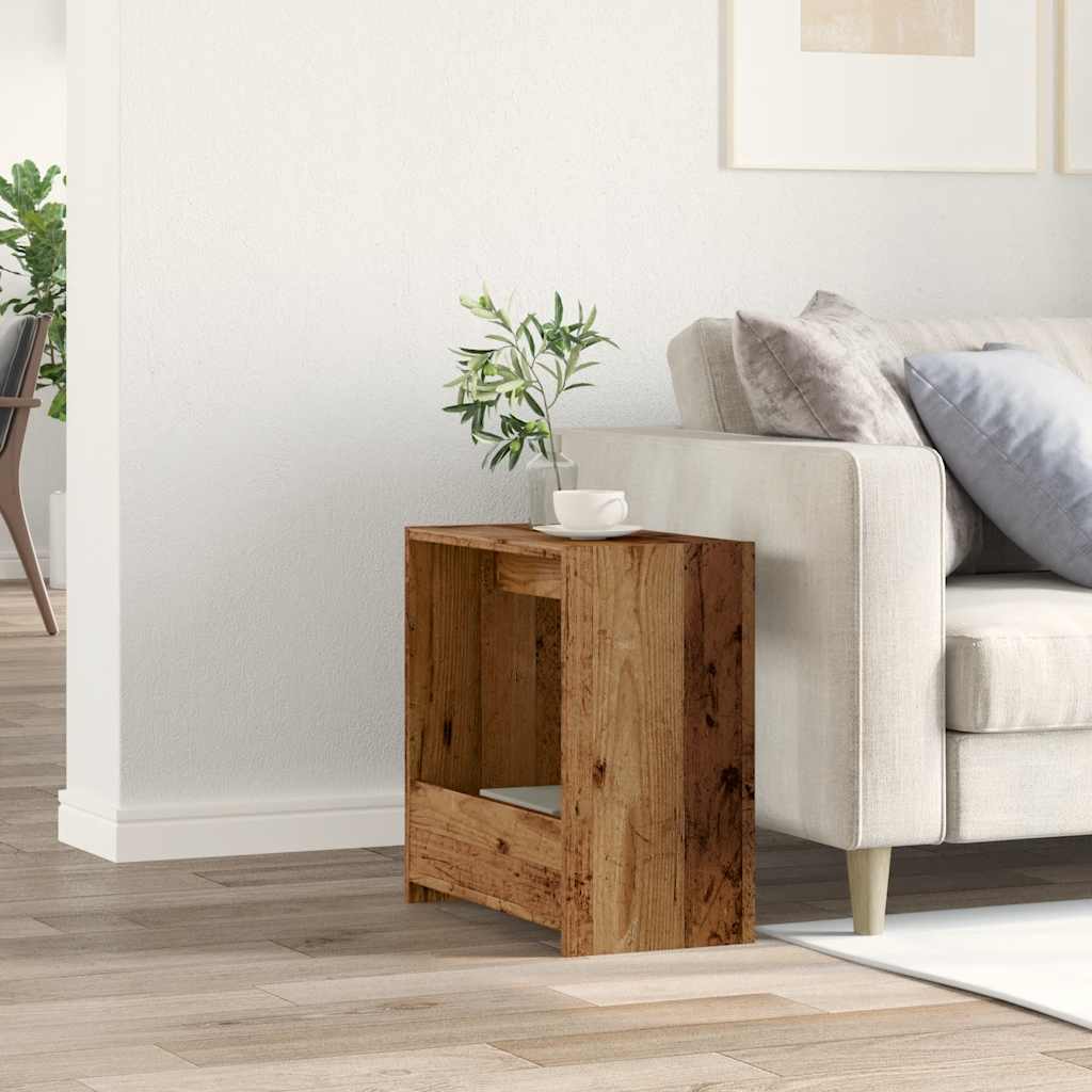 Sidobord åldrat trä 50x26x50 cm konstruerat trä