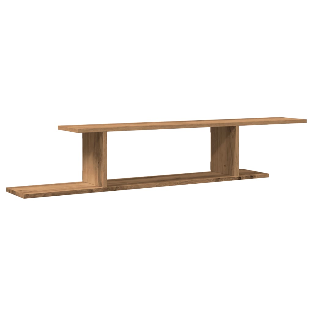 Väggmonterad tv-hylla artisan ek 125x18x23 cm konstruerat trä