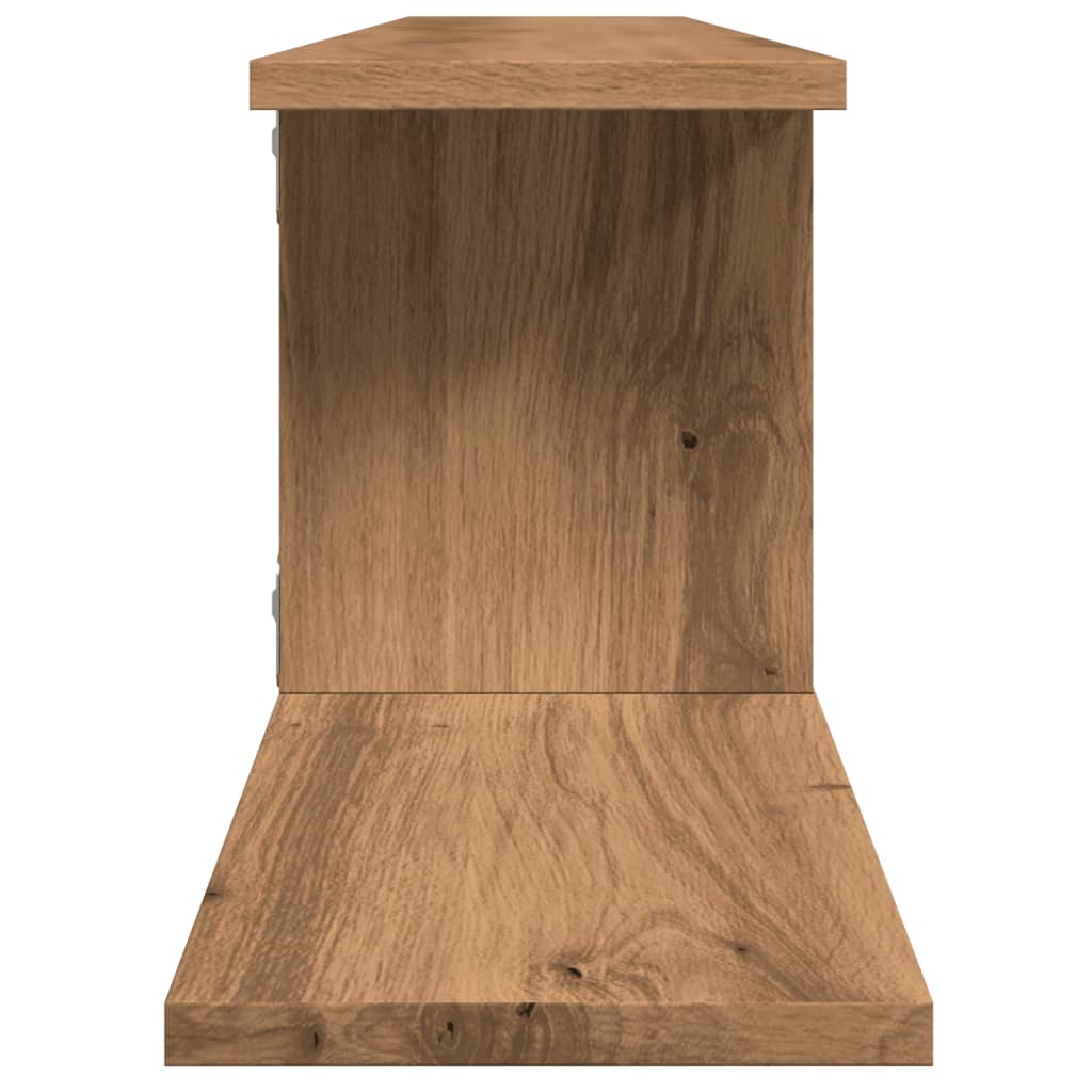 Väggmonterad tv-hylla artisan ek 125x18x23 cm konstruerat trä