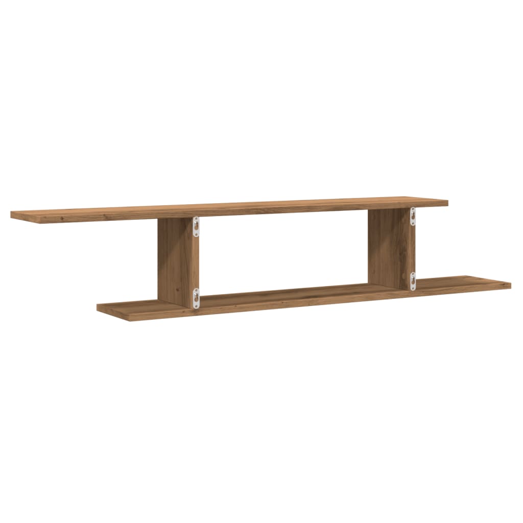 Väggmonterad tv-hylla artisan ek 125x18x23 cm konstruerat trä