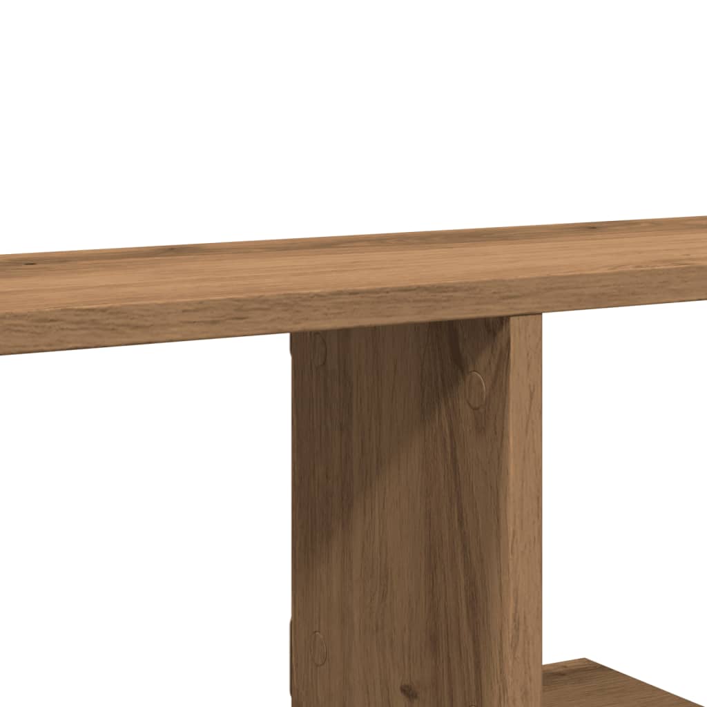 Väggmonterad tv-hylla artisan ek 125x18x23 cm konstruerat trä