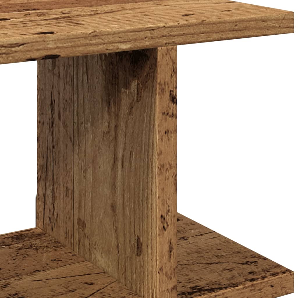 Vägghyllor 2 st åldrat trä 75x18x20 cm konstruerat trä