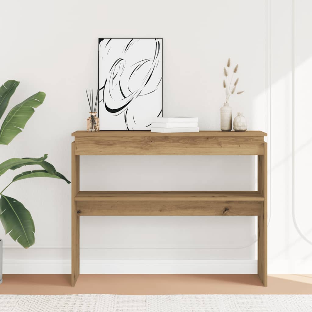 Konsolbord artisan ek 102x30x80 cm konstruerat trä