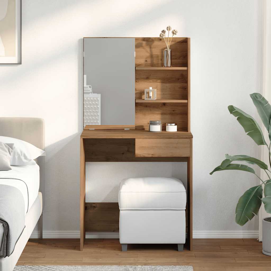 Sminkbord med spegel artisan ek 74,5x40x141 cm