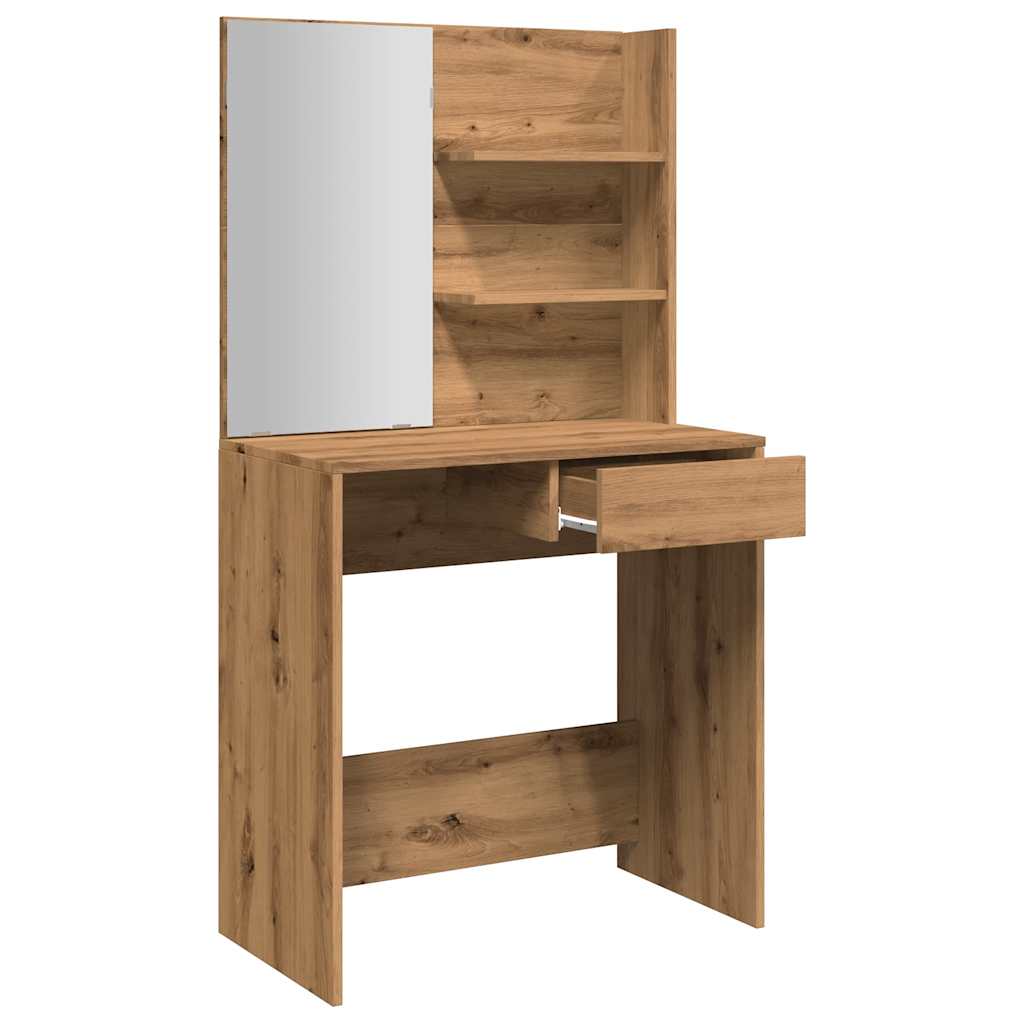 Sminkbord med spegel artisan ek 74,5x40x141 cm