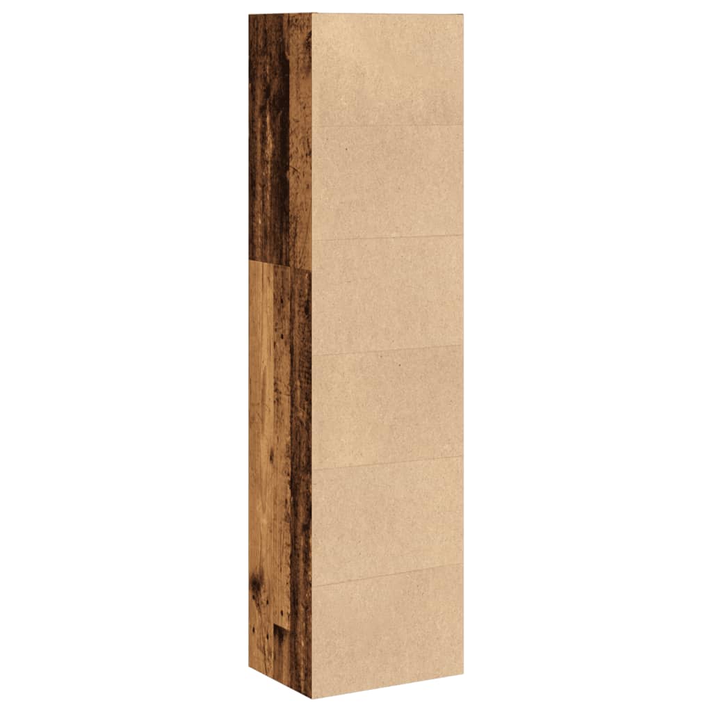 Bokhylla åldrat trä 40x30x152 cm konstruerat trä