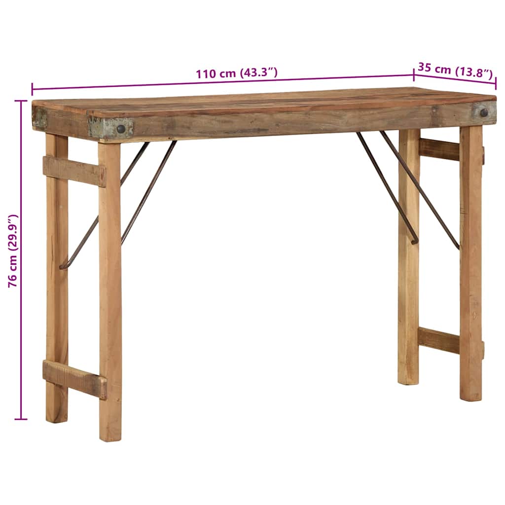 Konsol Bord 110x35x76 cm Massivt Återvunnet Trä