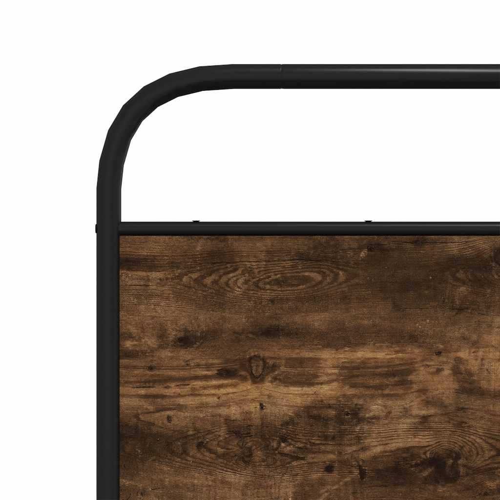 Sängram utan madrass metall rökfärgad ek 140x190 cm