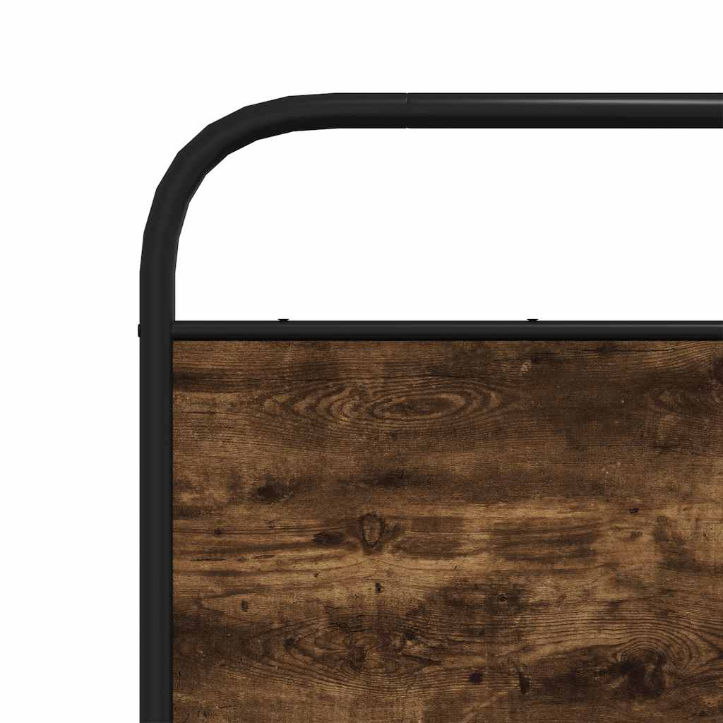 Sängram utan madrass metall rökfärgad ek 160x200 cm