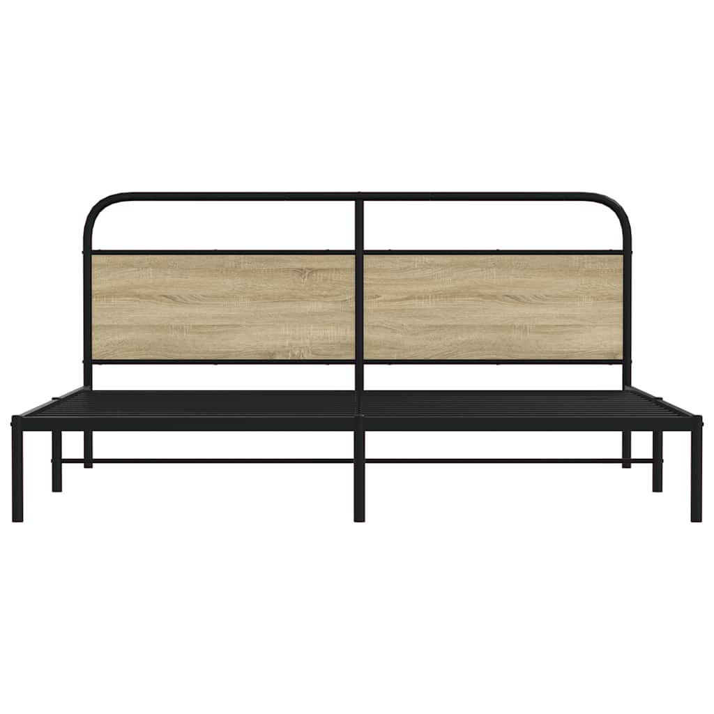 Sängram utan madrass metall sonoma-ek 183x213 cm