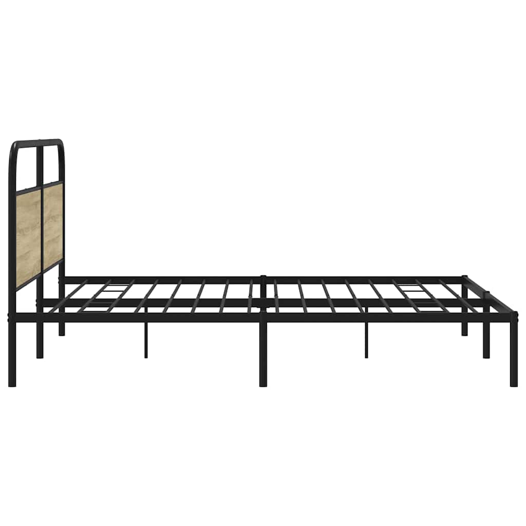 Sängram utan madrass metall sonoma-ek 183x213 cm