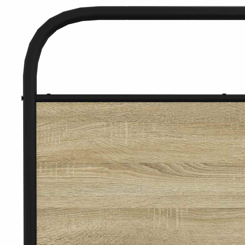 Sängram utan madrass metall sonoma-ek 183x213 cm