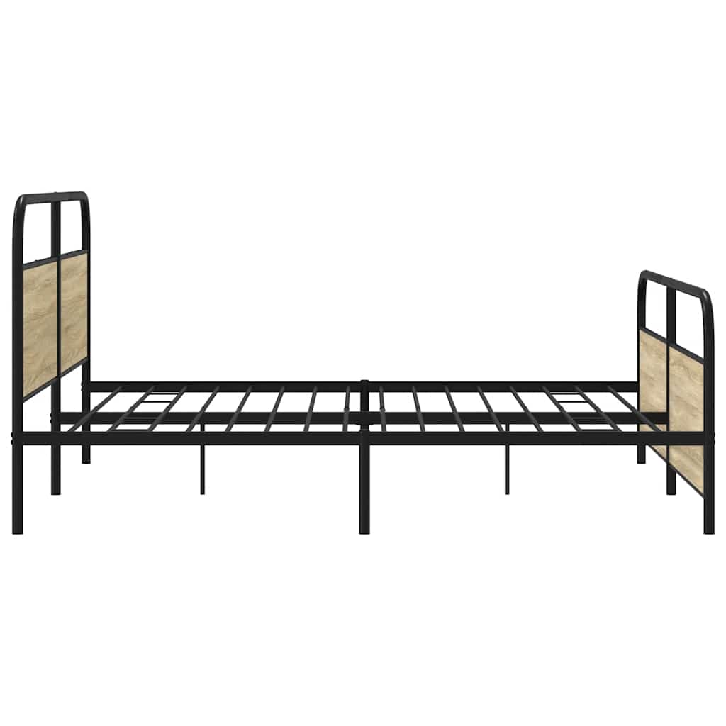 Sängram utan madrass metall sonoma-ek 180x200 cm