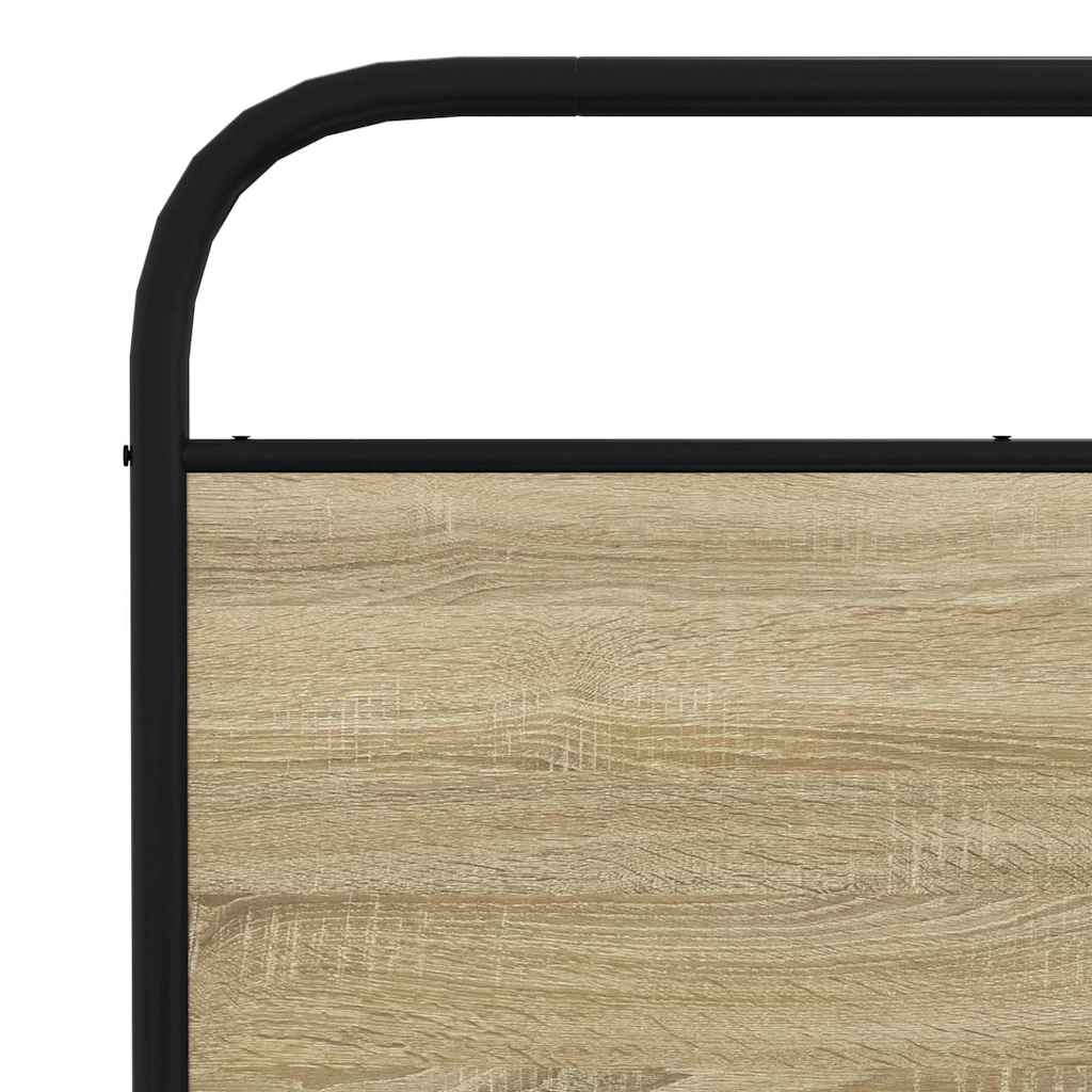 Sängram utan madrass metall sonoma-ek 180x200 cm