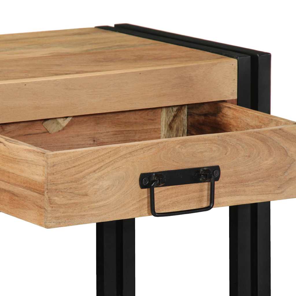 Konsolbord Svart 90x33x75 cm Massivt Akaciaträ och Metall