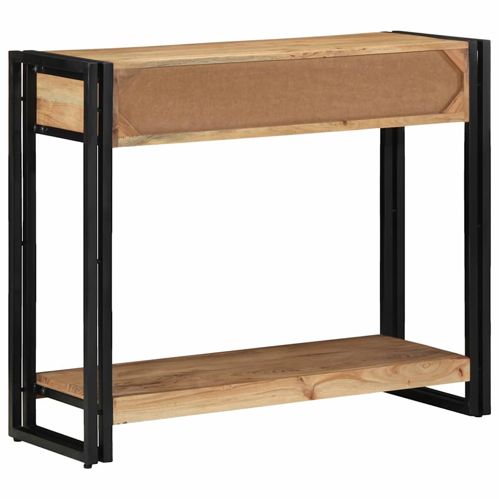 Konsolbord Svart 90x33x75 cm Massivt Akaciaträ och Metall