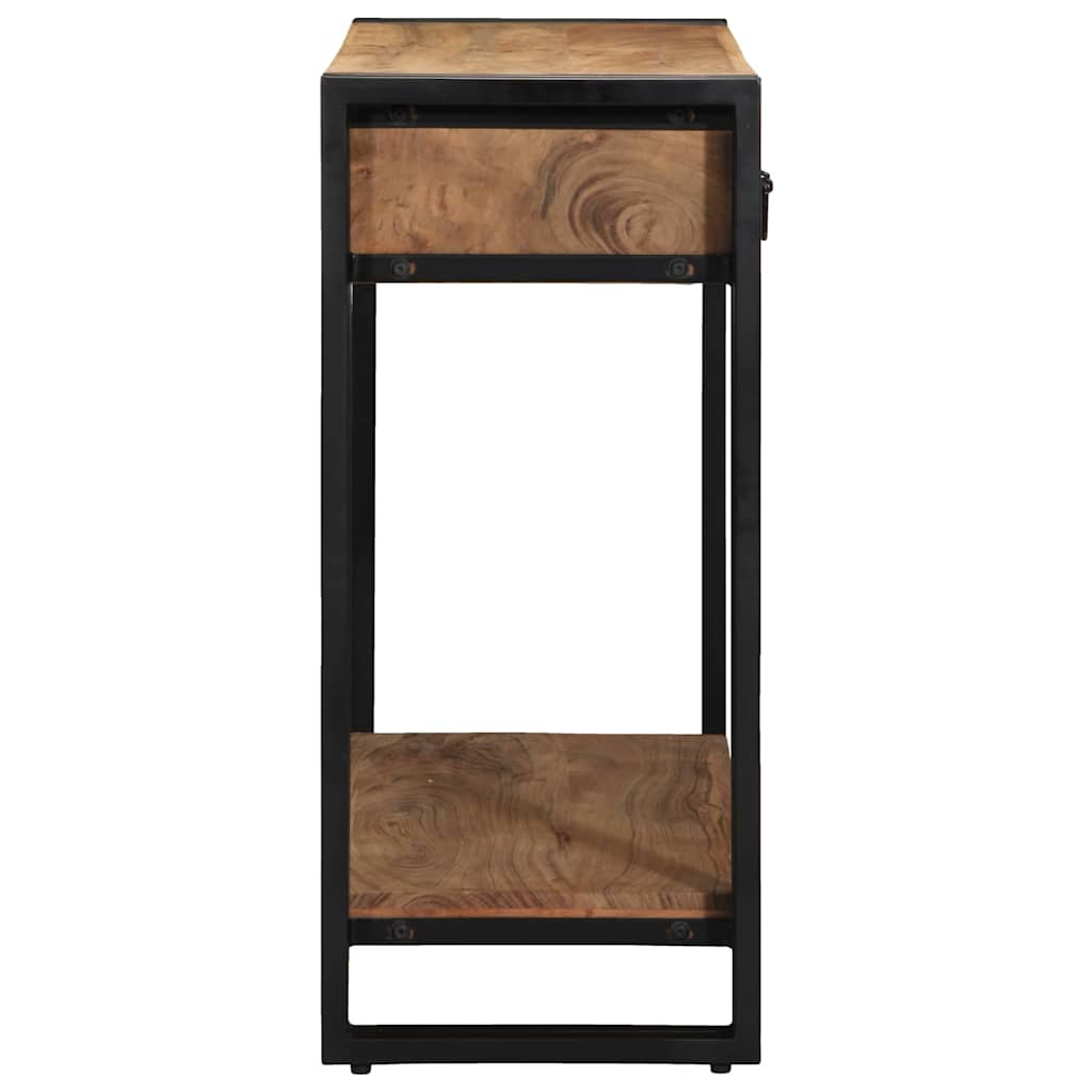 Konsolbord Svart 90x33x75 cm Massivt Akaciaträ och Metall