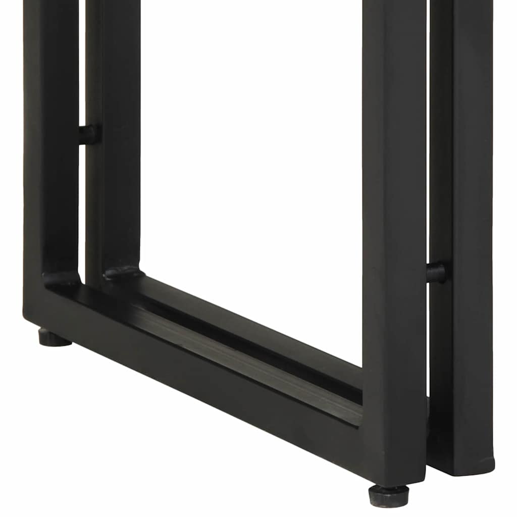 Sidobord Svart 120x33x75 cm Massivt akaciaträ och metall