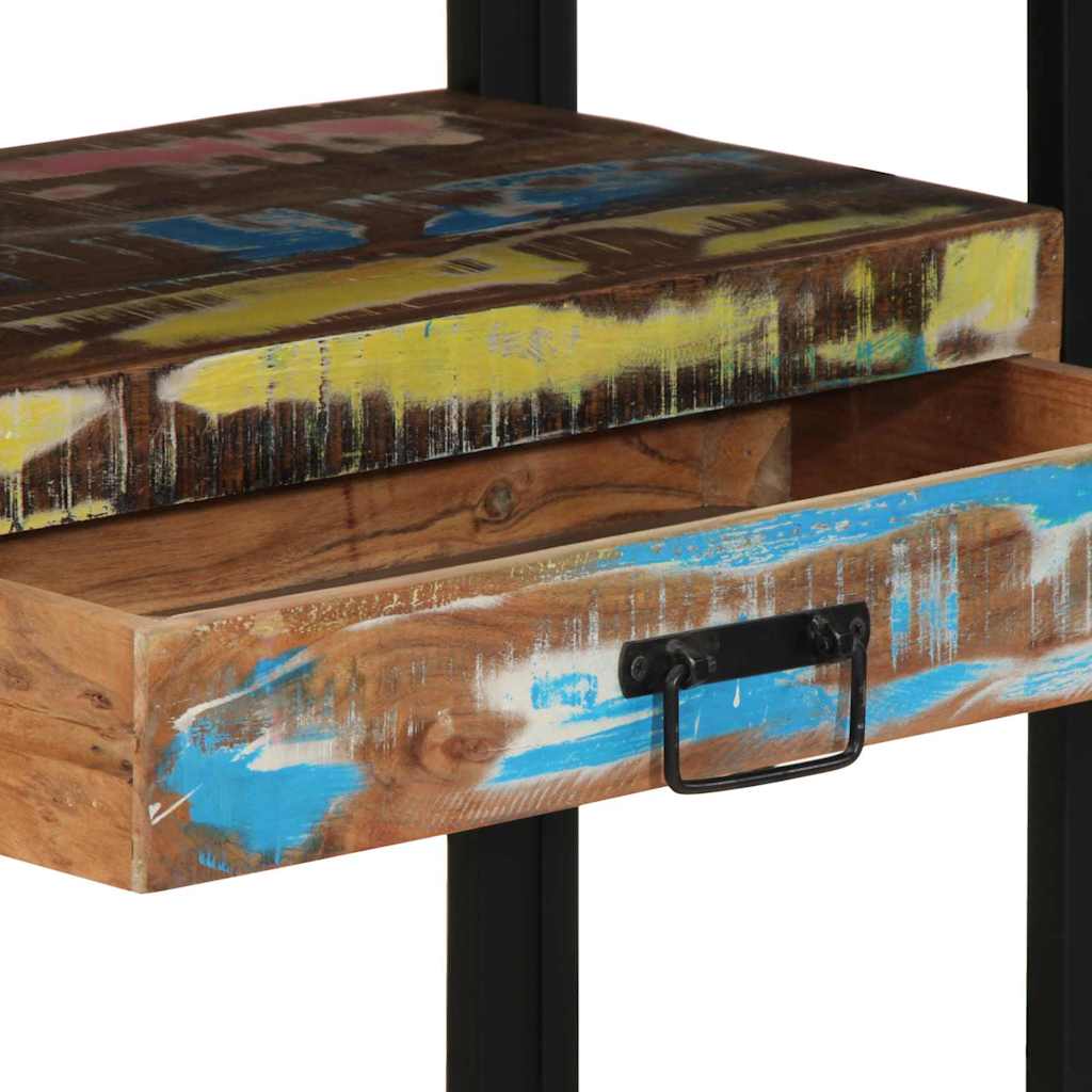 Sidobord Flerfärgad 120x33x75 cm Solid Återvunnet Trä & Metall