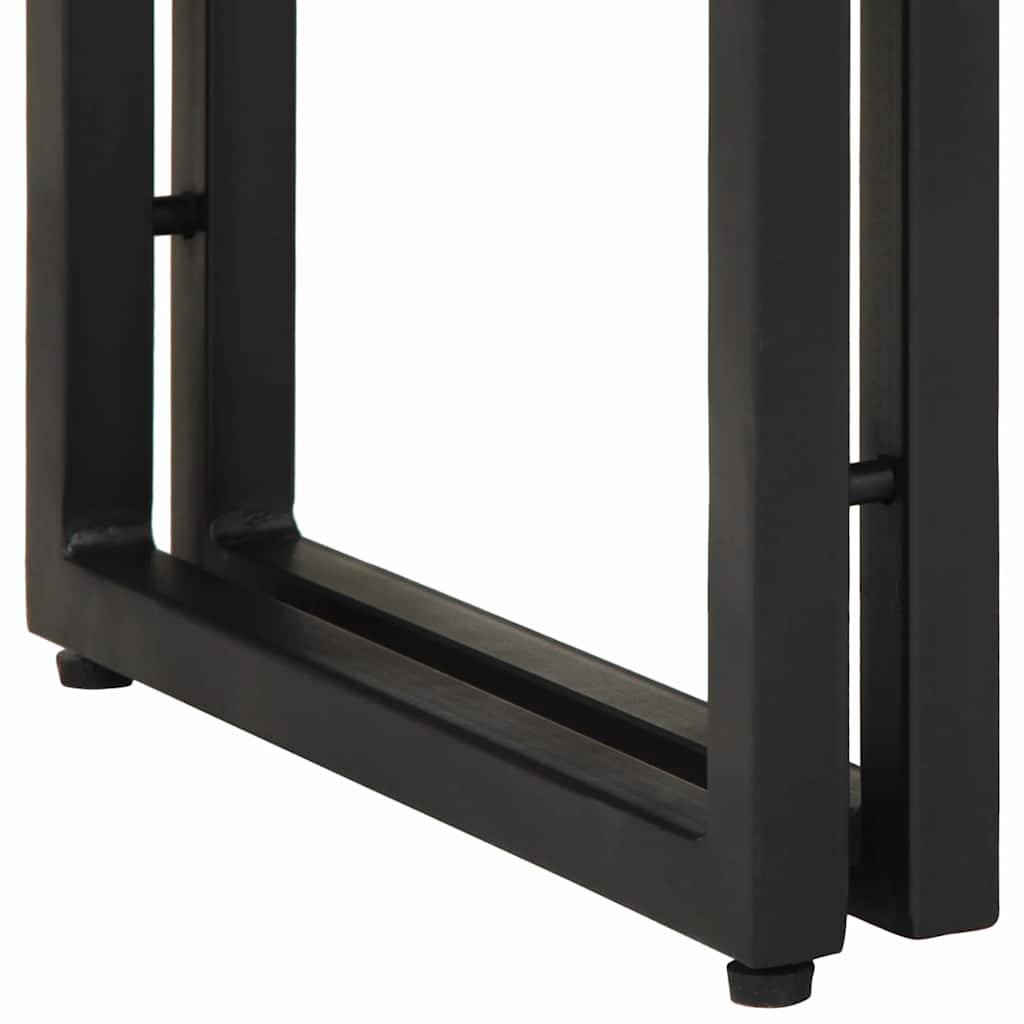 Sidobord Svart 90x33x75 cm Massivt Mangoträ och Metall