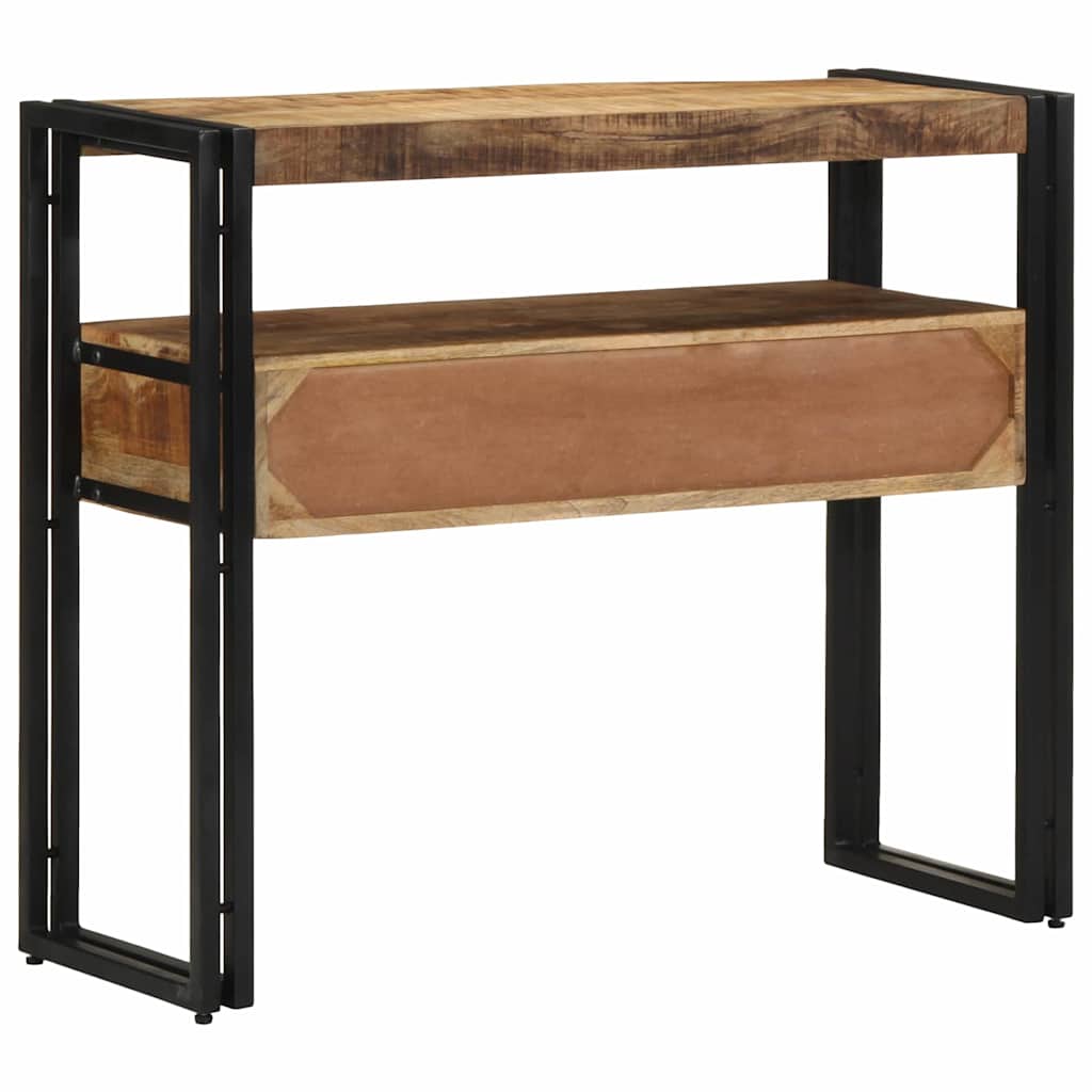 Sidobord Svart 90x33x75 cm Massivt Mangoträ och Metall