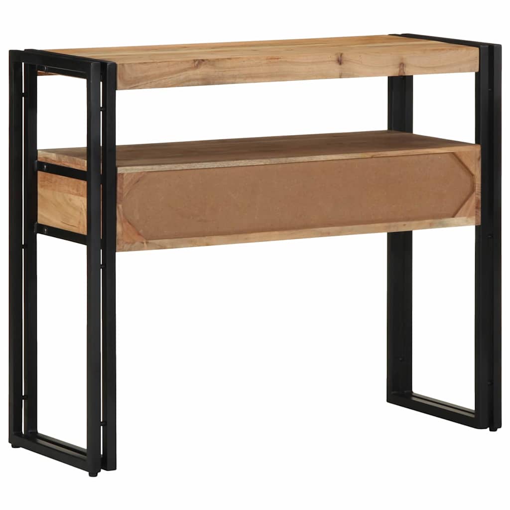 Konsolbord Svart 90x33x75 cm Massivt akaciaträ och metall