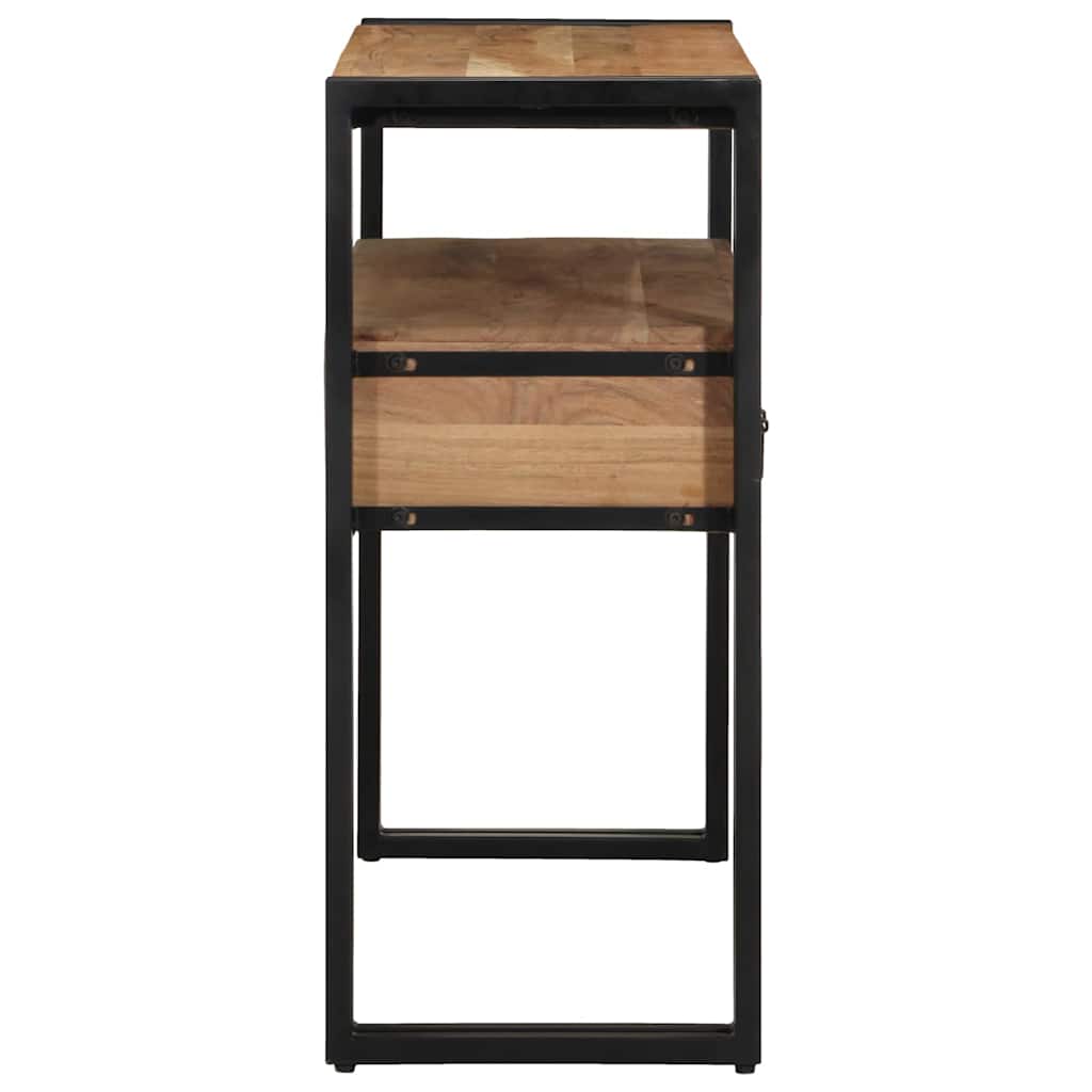 Konsolbord Svart 90x33x75 cm Massivt akaciaträ och metall