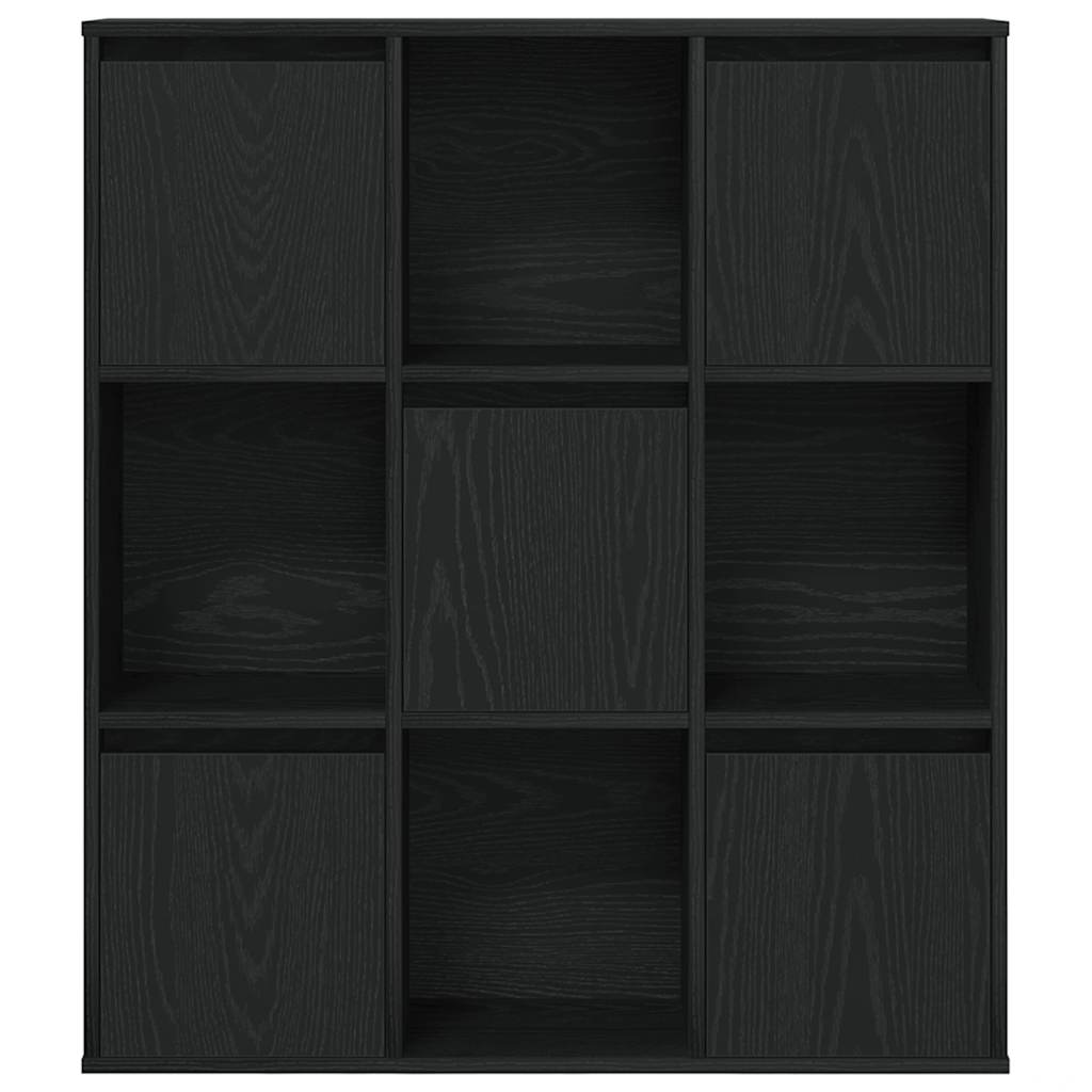 Bokhylla svart ek 89x24x101,5 cm konstruerat trä