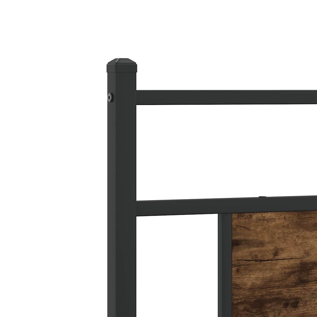 Sängram utan madrass rökfärgad ek 80x200 cm konstruerad trä