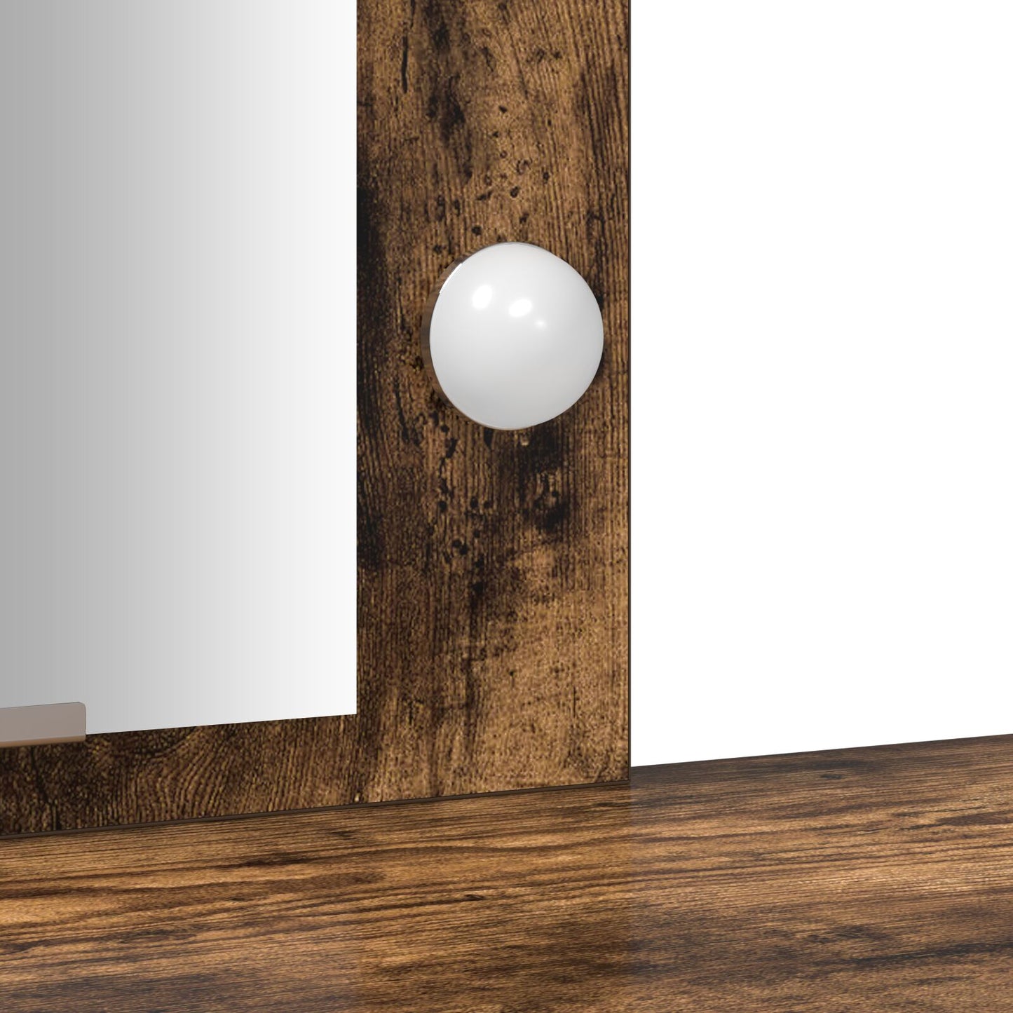 Sminkbord med LED-lampor Rökt Ek 102x33x135 cm